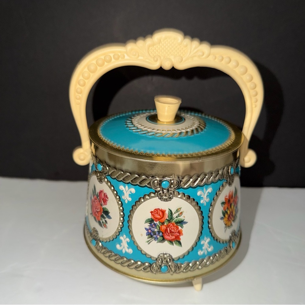 Vintage Floral Teapot with Cream Handle